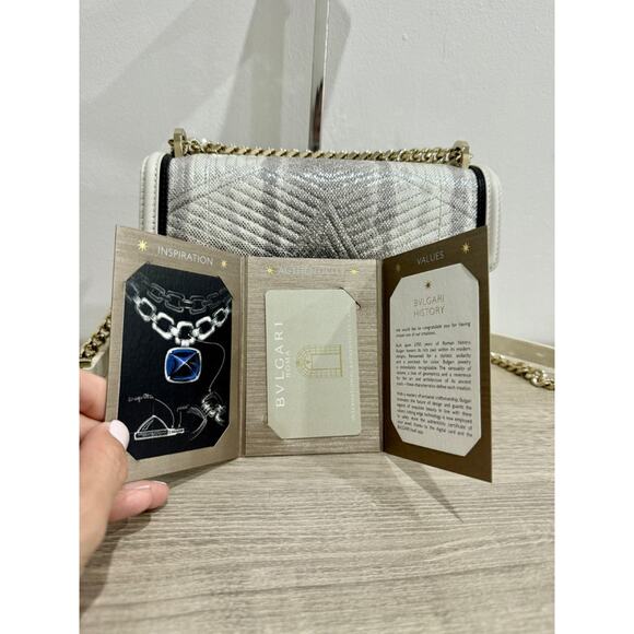 NWT Bvlgari Diamond Blast Leather Serpenti Shoulder Bag w/ Crossbody Chain Strap - Picture 16 of 16